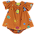VESTIDO ESTAMPA PLANETAS FLORIDOS LARANJA - Imagem 1