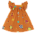 VESTIDO PLANETAS FLORIDOS LARANJA - Imagem 1