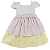 VESTIDO MAQUINETADO BRANCO ROSA E AMARELO - Imagem 1