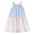 VESTIDO TECIDO TEXTURIZADO AZUL ROSA E BRANCO - Imagem 1