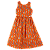 VESTIDO ESTAMPA RAQUETADA FUNDO LARANJA - Imagem 1