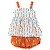 CONJUNTO ESTAMPA RAQUETADA BRANCO E LARANJA - Imagem 1