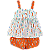 CONJUNTO ESTAMPA RAQUETADA BRANCO E LARANJA - Imagem 3