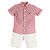 CONJUNTO LISTRADO PEQUENO VERMELHO - Imagem 1