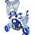 Triciclo com Capota Azul 3x1 Empurrar Balançar e Pedalar Bel Brink - Imagem 1