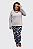 Pijama Manga Longa Calça Florida - Imagem 1