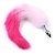 Plug Anal Rabo de Raposa Pink e Branco Plug Tamanho P Sexy Import - Imagem 1