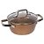 nela Caçarola Antiaderente 24cm Cooktop Fogão Indução C/ Tampa Aluminio Forjado Martelada Cobre Begner - Imagem 5