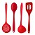Jogo Utensílios de Cozinha Kit 4 Peças Silicone Escumadeira Colher Espatula e Concha - Imagem 1
