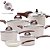 Jogo de Panelas Antiaderente Ceramica Vanilla Cooktop Fogão Indução Kit 6 Peças Conjunto Brinox - Imagem 1