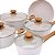 Jogo de Panelas Antiaderente Ceramica Cooktop Fogão Indução Kit 3 Peças Conjunto Marmol - Imagem 4