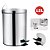 Kit 2 Lixeiras Cesto De Lixo Inox Banheiro Cozinha 12 e 20 Litros Pedal e Balde Interno Removível - Imagem 4