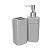 Kit Acessórios Banheiro Lavabo Conjunto Organização 4 Peças Plástico Porta Sabonete Escova Sabão Coza - Imagem 3
