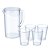 Jarra com Tampa de Suco Água 2 Litros Plástico e Jogo de 4 Copos 300ml Cristal Coza Brinox - Imagem 1