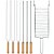 Kit Preparo Churrasco 7pcs Churrasqueira Grelha e Espetos 65cm Simples e Duplo Cabo Madeira - Imagem 1