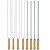 Kit Preparo Churrasco 8pcs Churrasqueira Espetos 65cm Simples e Duplo Cabo Madeira Mor - Imagem 1