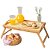 Bandeja Mesa Small Bambu Palhinha Para Servir Café da Manhã na Cama Pés Dobráveis - Imagem 6