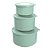 Kit 3pc Pote Mantimento Plástico Tampa c/ Visor Marmita Vasilha Organizadora Cozinha Resistente - Imagem 1