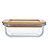 Pote Hermético de Vidro Tampa Bambu Marmita 640ml Vasilha Alimentos - Imagem 3