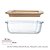 Pote Hermético de Vidro Tampa Bambu Marmita 370ml Vasilha Alimentos - Imagem 2