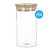 Kit 2 Potes Hermético Vidro Tampa Bambu 280ml Porta Mantimentos Alimentos - Imagem 3