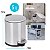 Kit 2 Lixeiras Cesto De Lixo Inox Banheiro Cozinha 5 e 12 Litros Balde Interno Removível - Imagem 4