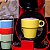 Jogo Kit 4 Xícaras De Café Chá 210ml Cerâmica Coloridas Com Suporte - Imagem 2