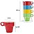 Jogo Kit 4 Xícaras De Café Chá 210ml Cerâmica Coloridas Com Suporte - Imagem 3