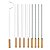 Kit Preparo Churrasco 9pcs Churrasqueira Espetos 65cm Simples e Duplo Cabo Madeira Mor - Imagem 1