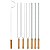 Kit Preparo Churrasco 7pcs Churrasqueira Espetos 65cm Simples e Duplo Cabo Madeira Mor - Imagem 1