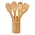 Jogo de Utensílios Cozinha Kit Culinário Bambu Com Suporte Colher de Pau - Imagem 1