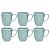 Jogo Kit 6 Canecas Xicara Tulipa de Porcelana Chá Café 380ml Ryo Blue Bay Oxford - Imagem 1