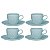 Jogo de Xicaras Canecas Chá Café Com Pires 4pcs Porcelana Ryo Blue Bay 260ml - Imagem 1