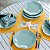 Jogo de Xicaras Canecas Chá Café Com Pires 4pcs Porcelana Ryo Blue Bay 260ml - Imagem 4