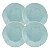 Kit 4 Pratos Porcelana Sobremesa Rustico Ryo Blue Bay Decorado 21,5cm Oxford - Imagem 1