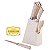 Jogo de Facas Cozinha Aço Inox Kit 6 Peças Conjunto Com Suporte Cepo Vanilla - Imagem 2