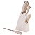 Jogo de Facas Cozinha Aço Inox Kit 6 Peças Conjunto Com Suporte Cepo Vanilla - Imagem 1