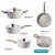 Jogo de Panelas Antiaderente Ceramica Vanilla Cooktop Fogão Indução Kit Sirius 13 Peças Conjunto Brinox - Imagem 3