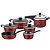 Jogo de Panelas Tramontina Antiaderente Starflon Excellent Sicilia Vermelho Kit 6 Peças C/ Panela de Pressão - Imagem 1