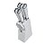 Suporte Porta Facas Cozinha Inox Com Afiador Vanilla - Imagem 1