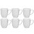 Jogo Kit 6 Canecas Xicara Tulipa de Porcelana Chá Café 260ml Ryo White Oxford - Imagem 1