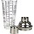 Coqueteleira Copo de Vidro Tampa Inox 450ml Barman Drinks Profissional - Imagem 3