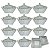 Kit 12 Potiche Mini Bomboniere de Vidro Lembrancinha Batizado C/Tampa Decorativo - Imagem 1