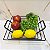 Fruteira de Mesa Cesta de Frutas Aramada Preto Quadrada Cozinha Decorativa 28cm - Imagem 3