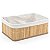 Cesto Caixa Organizadora Bambu Claro Natural Com Forro 26cm Retangular - Imagem 6
