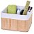 Cesto Caixa Organizadora Bambu Claro Natural Com Forro 23cm Retangular - Imagem 6