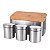 Conjunto Porta Pão Kit 3 Potes Mantimentos Inox Café da Manhã - Imagem 1