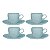 Jogo de Xicaras Chá Café Com Pires 4pcs Porcelana Ryo Blue Bay 220ml Oxford - Imagem 1