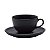 Xicara de Chá Café Com Pires Cerâmica 200ml Oxford Flat Ônix - Imagem 1