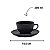 Xicara de Chá Café Com Pires Cerâmica 200ml Oxford Flat Ônix - Imagem 3